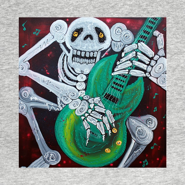 Skeleton Guitarist by barbosaart